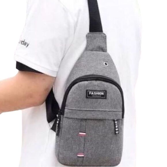 Gray Chest Crossbody Shoulder Sling Bag - Picture 2 of 10